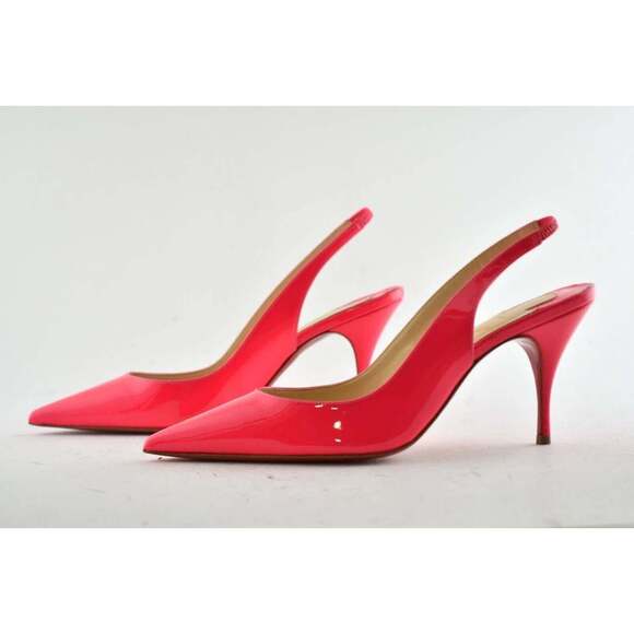 Christian Louboutin Clare Sling 80 Rose Pink Patent Fluo Slingback Heel Pump 36 - Picture 9 of 11